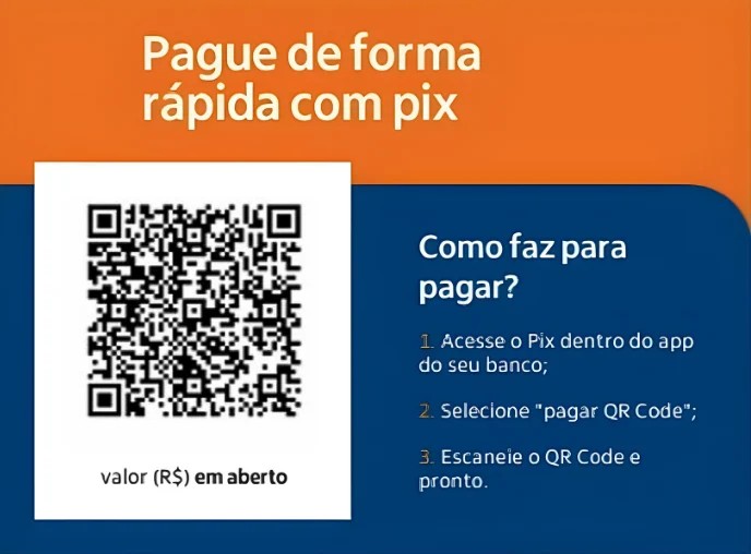 QR Code para pagamento via Pix